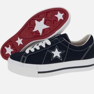 RARE Converse One Star Platform Ox sneakers 564031C black red bottom soles 5.5
